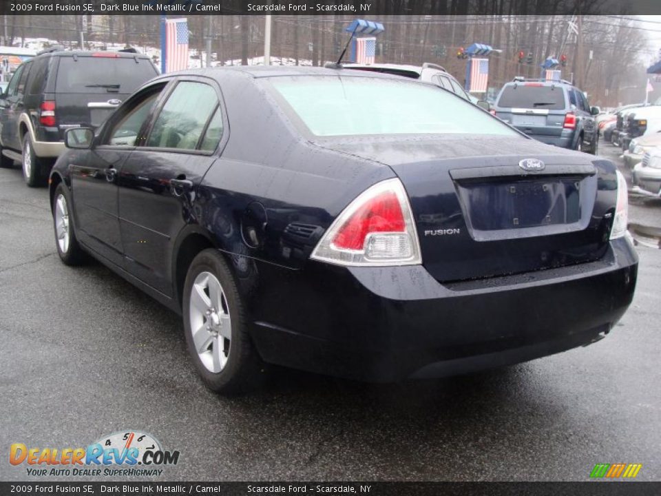 2009 Ford Fusion SE Dark Blue Ink Metallic / Camel Photo #7