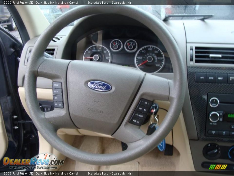 2009 Ford Fusion SE Dark Blue Ink Metallic / Camel Photo #19