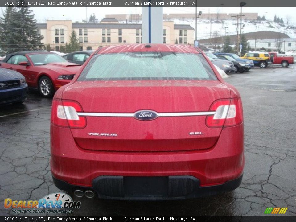 2010 Ford Taurus SEL Red Candy Metallic / Charcoal Black Photo #4