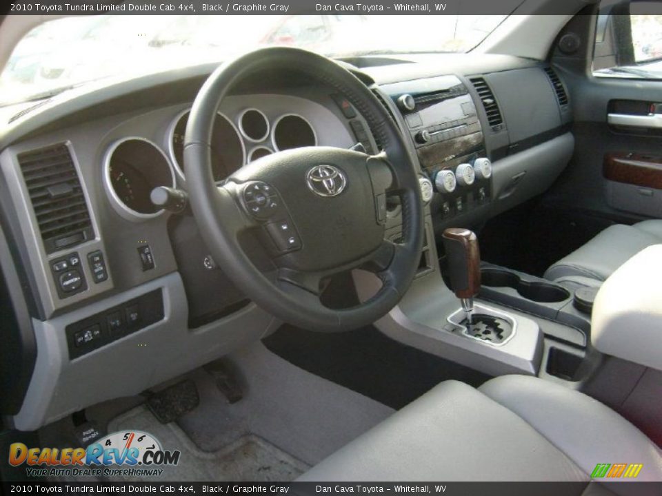 2010 Toyota Tundra Limited Double Cab 4x4 Black / Graphite Gray Photo #11