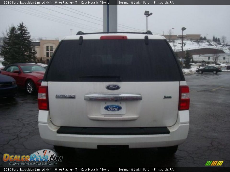 2010 Ford Expedition Limited 4x4 White Platinum Tri-Coat Metallic / Stone Photo #4