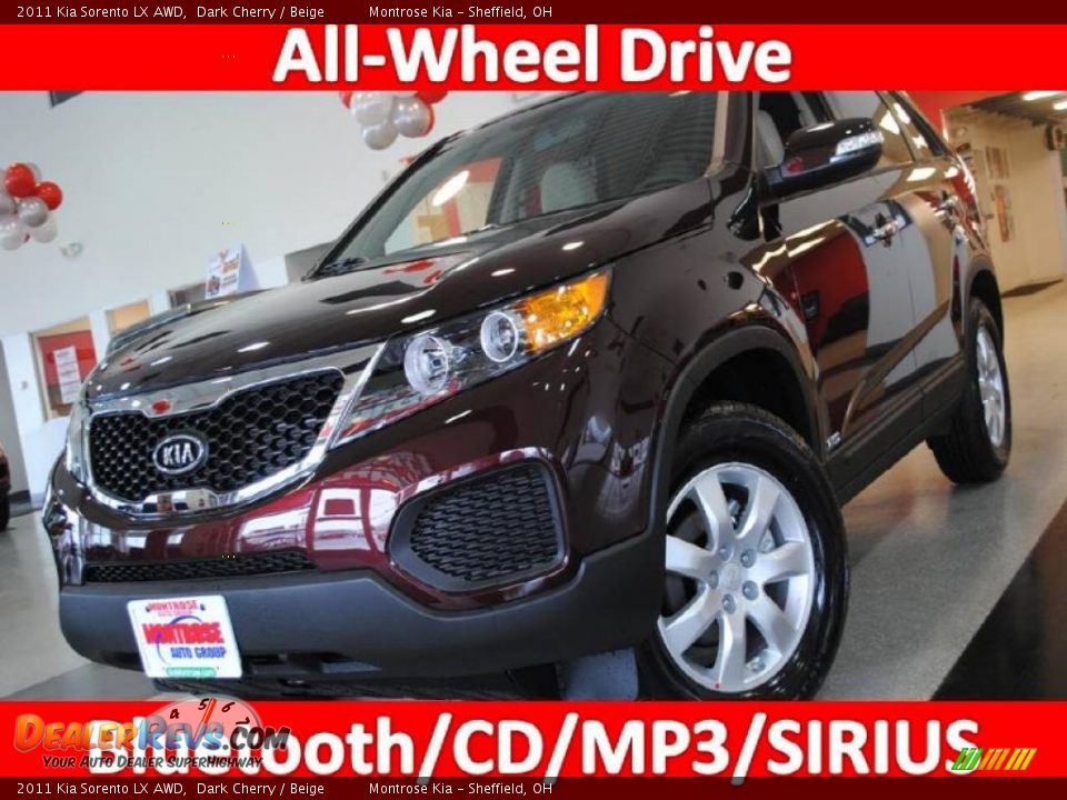 2011 Kia Sorento LX AWD Dark Cherry / Beige Photo #1