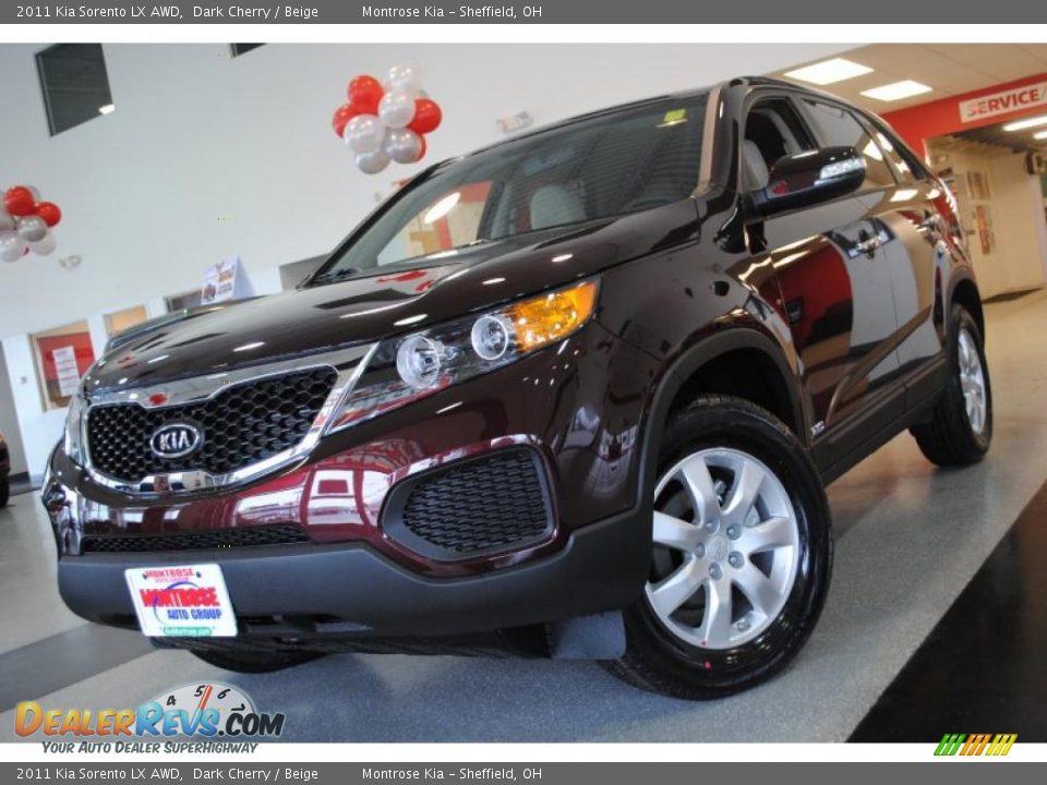 2011 Kia Sorento LX AWD Dark Cherry / Beige Photo #2