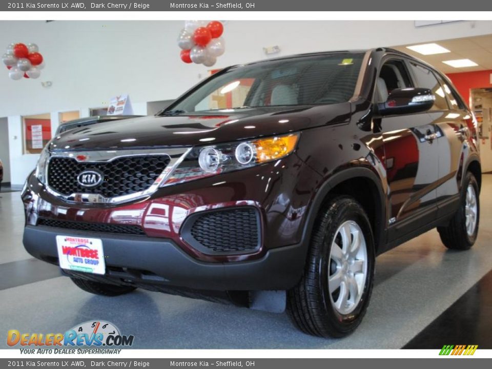 2011 Kia Sorento LX AWD Dark Cherry / Beige Photo #3