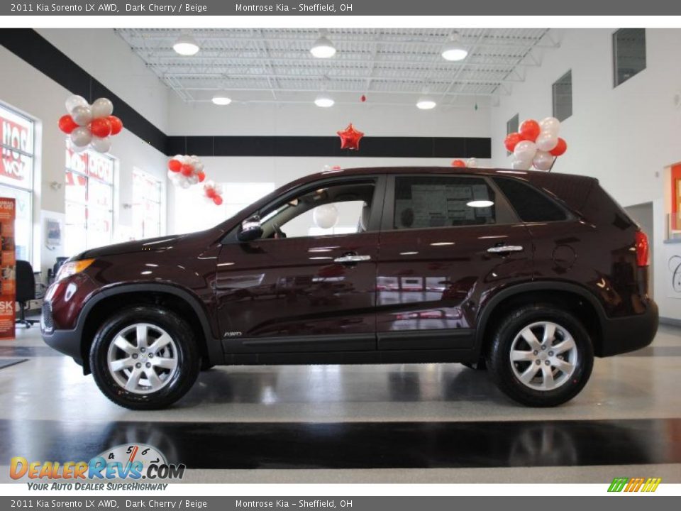 2011 Kia Sorento LX AWD Dark Cherry / Beige Photo #4