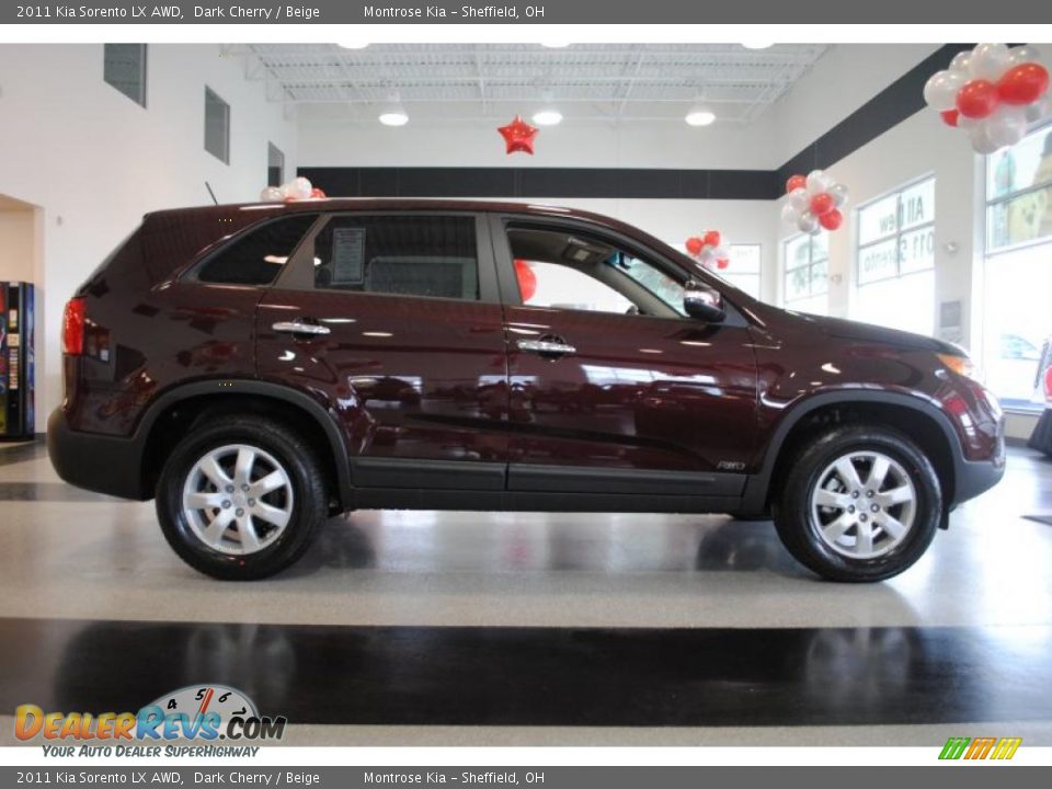 2011 Kia Sorento LX AWD Dark Cherry / Beige Photo #9