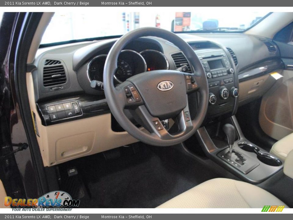 2011 Kia Sorento LX AWD Dark Cherry / Beige Photo #14