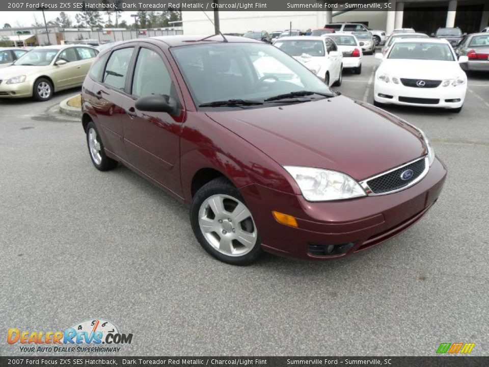 2007 Ford Focus ZX5 SES Hatchback Dark Toreador Red Metallic / Charcoal/Light Flint Photo #1