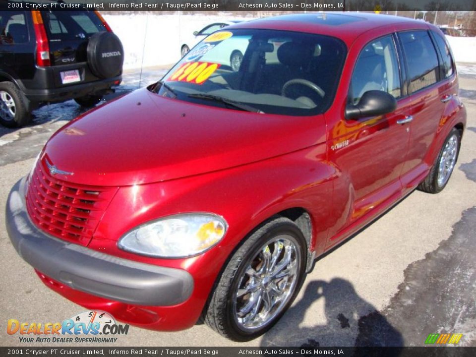2001 Chrysler PT Cruiser Limited Inferno Red Pearl / Taupe/Pearl Beige Photo #1