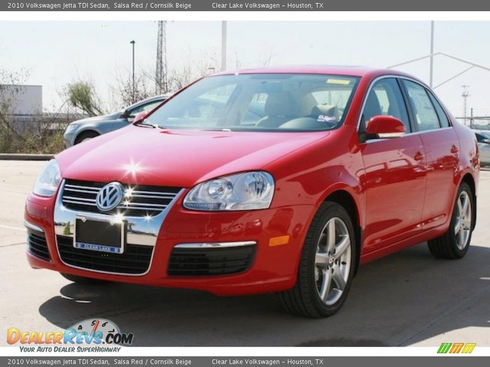 2010 Volkswagen Jetta TDI Sedan Salsa Red / Cornsilk Beige Photo #3