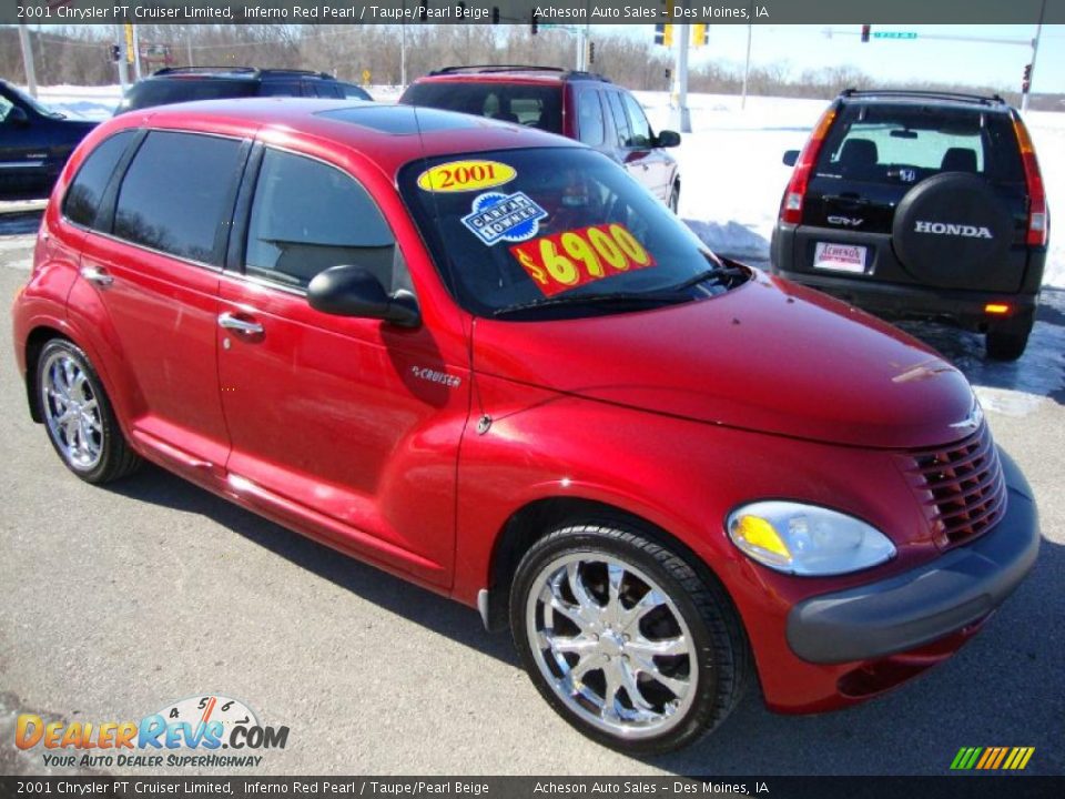 2001 Chrysler PT Cruiser Limited Inferno Red Pearl / Taupe/Pearl Beige Photo #7