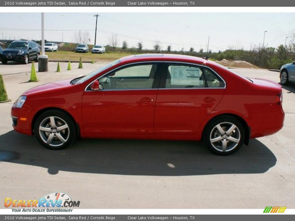 2010 Volkswagen Jetta TDI Sedan Salsa Red / Cornsilk Beige Photo #4