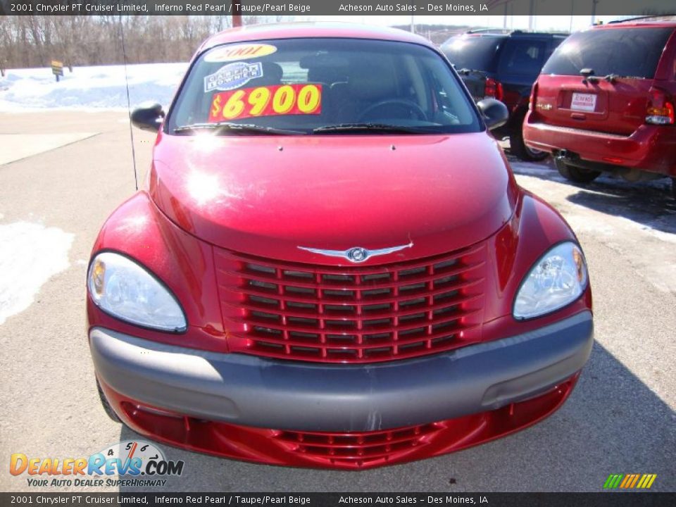 2001 Chrysler PT Cruiser Limited Inferno Red Pearl / Taupe/Pearl Beige Photo #8
