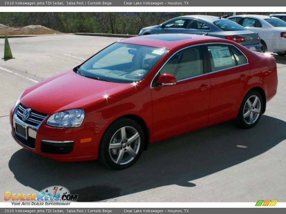 2010 Volkswagen Jetta TDI Sedan Salsa Red / Cornsilk Beige Photo #11