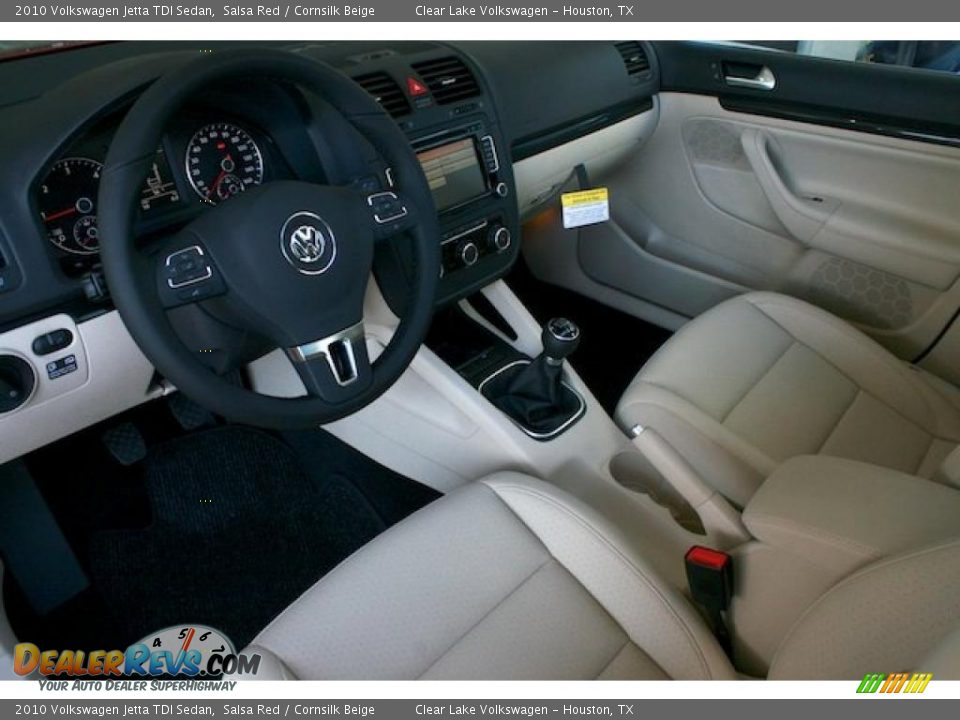 2010 Volkswagen Jetta TDI Sedan Salsa Red / Cornsilk Beige Photo #16