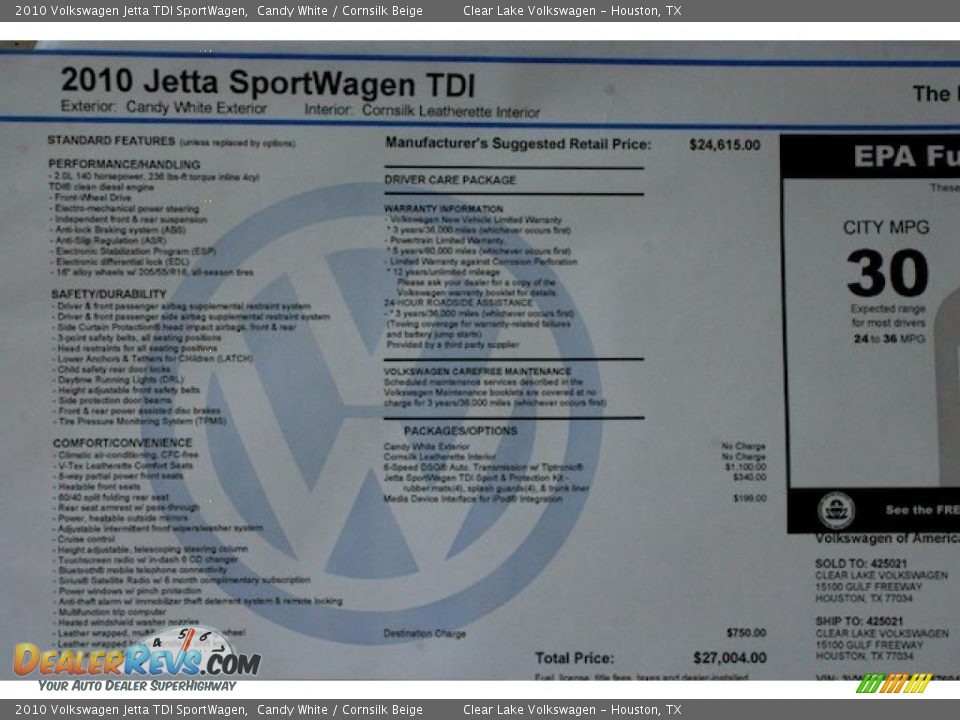 2010 Volkswagen Jetta TDI SportWagen Candy White / Cornsilk Beige Photo #20