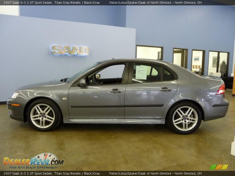 2007 Saab 9-3 2.0T Sport Sedan Titan Gray Metallic / Black/Gray Photo #1