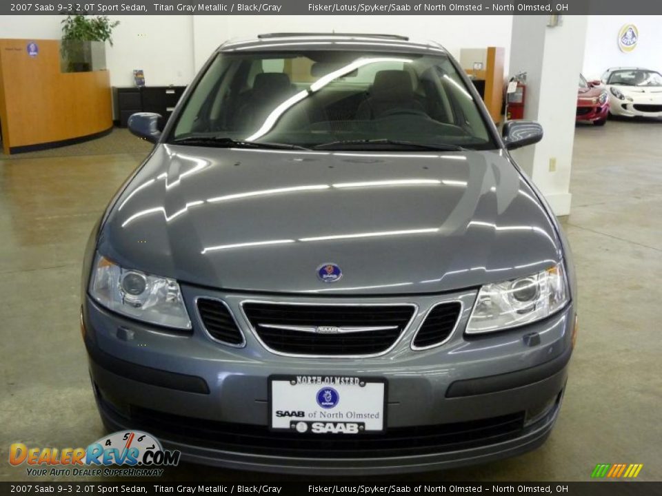 2007 Saab 9-3 2.0T Sport Sedan Titan Gray Metallic / Black/Gray Photo #3