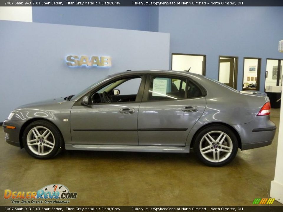 2007 Saab 9-3 2.0T Sport Sedan Titan Gray Metallic / Black/Gray Photo #4