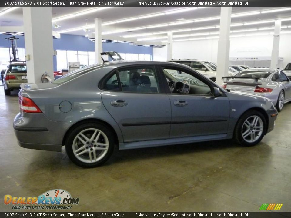 2007 Saab 9-3 2.0T Sport Sedan Titan Gray Metallic / Black/Gray Photo #5