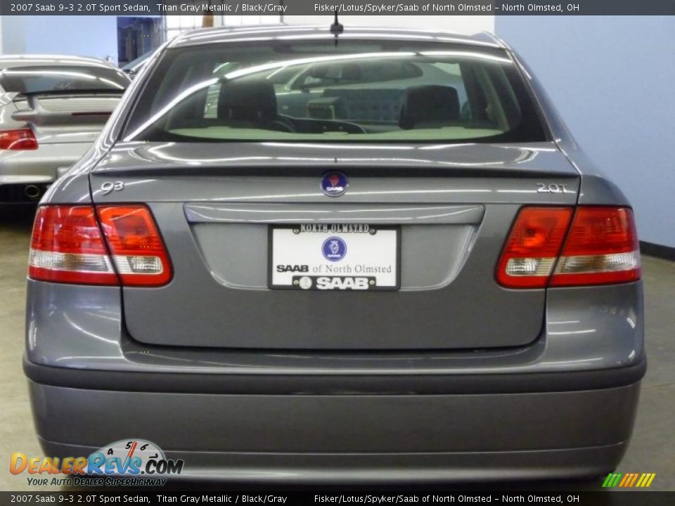 2007 Saab 9-3 2.0T Sport Sedan Titan Gray Metallic / Black/Gray Photo #6