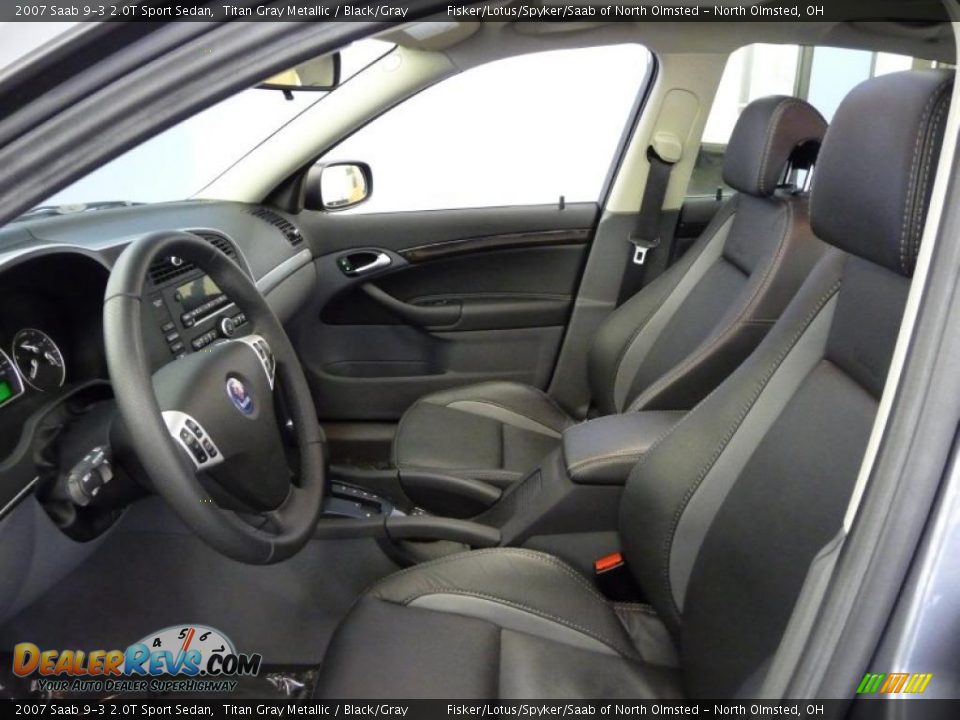 2007 Saab 9-3 2.0T Sport Sedan Titan Gray Metallic / Black/Gray Photo #9