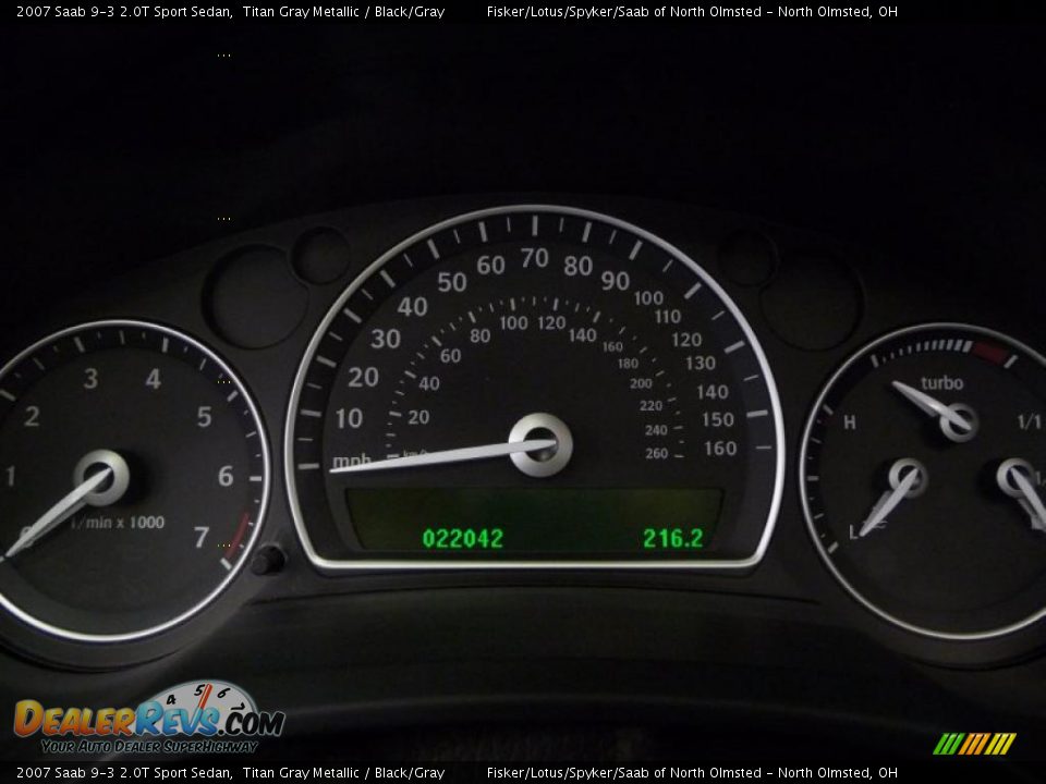 2007 Saab 9-3 2.0T Sport Sedan Titan Gray Metallic / Black/Gray Photo #11