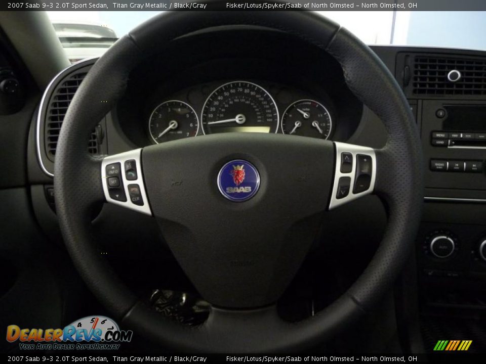 2007 Saab 9-3 2.0T Sport Sedan Titan Gray Metallic / Black/Gray Photo #12