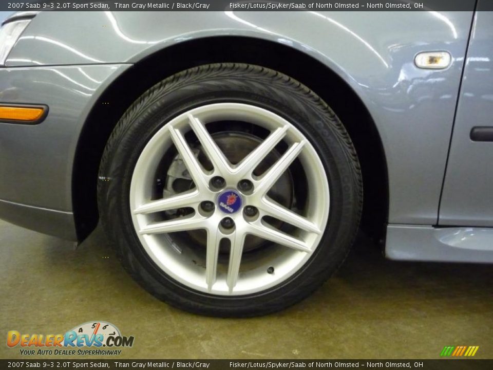 2007 Saab 9-3 2.0T Sport Sedan Titan Gray Metallic / Black/Gray Photo #24