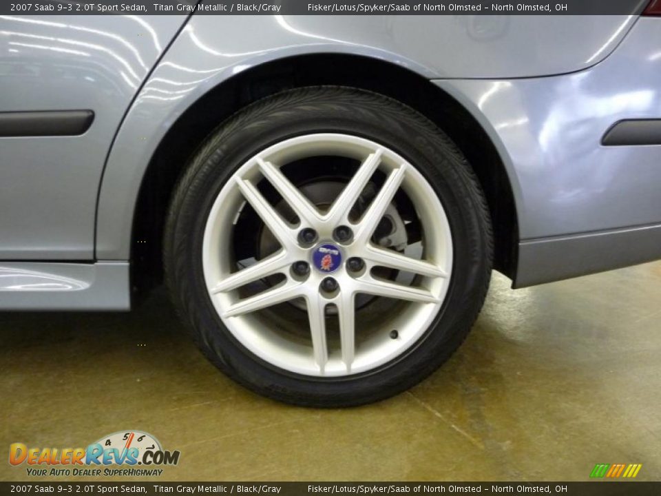 2007 Saab 9-3 2.0T Sport Sedan Titan Gray Metallic / Black/Gray Photo #25