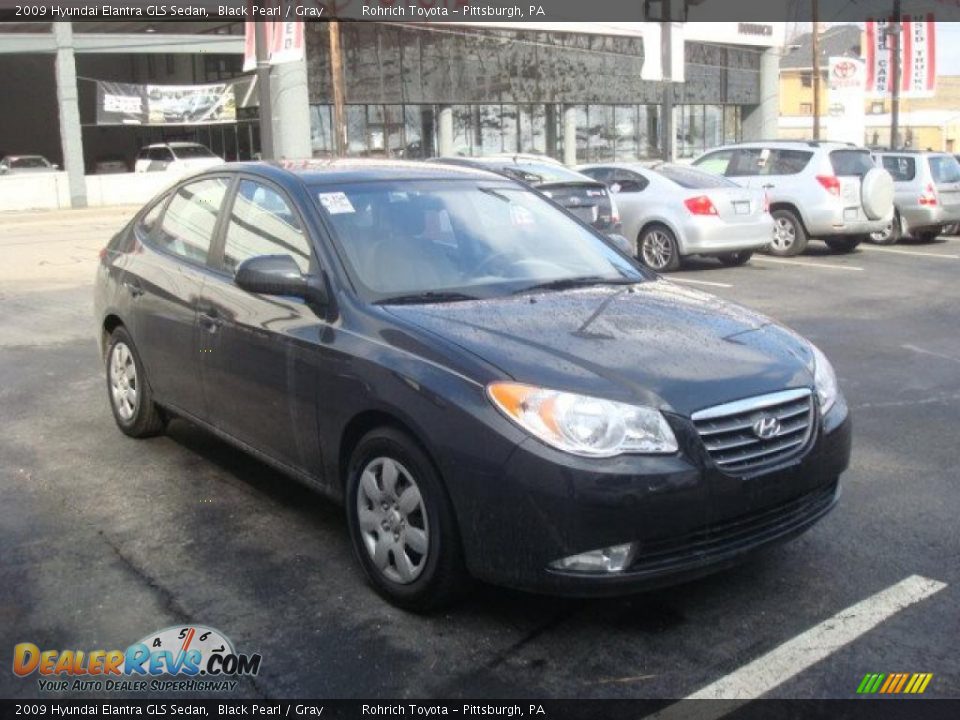 2009 Hyundai Elantra GLS Sedan Black Pearl / Gray Photo #6