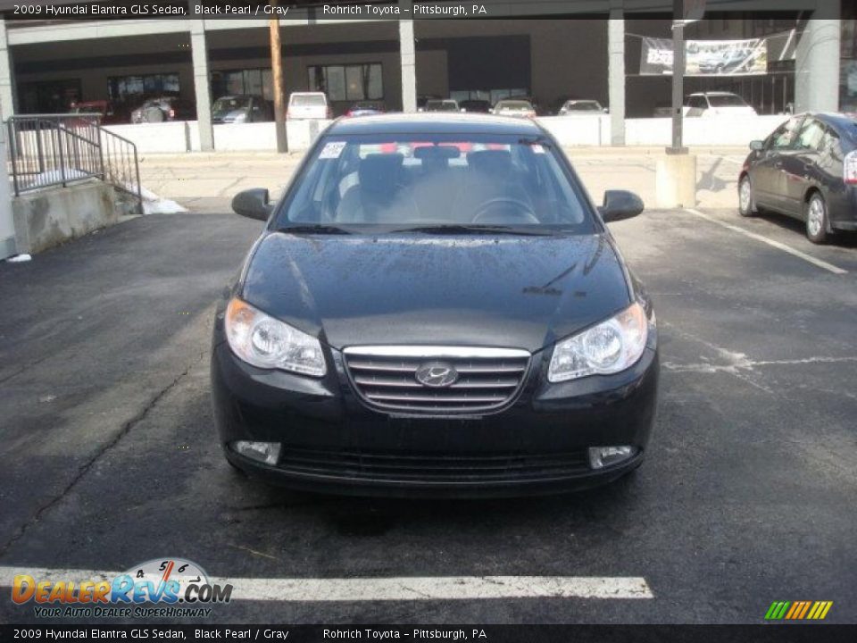 2009 Hyundai Elantra GLS Sedan Black Pearl / Gray Photo #7