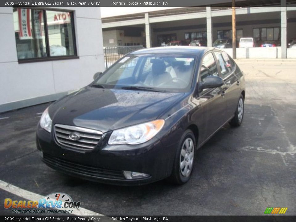 2009 Hyundai Elantra GLS Sedan Black Pearl / Gray Photo #8