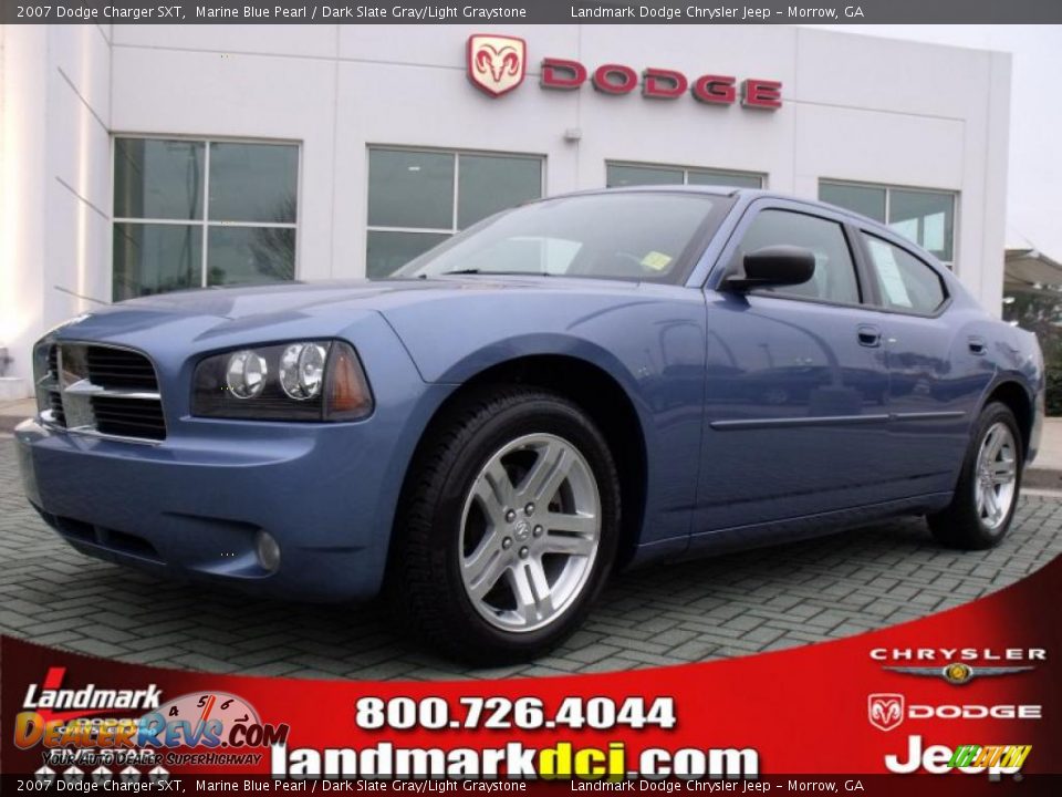2007 Dodge Charger SXT Marine Blue Pearl / Dark Slate Gray/Light Graystone Photo #1