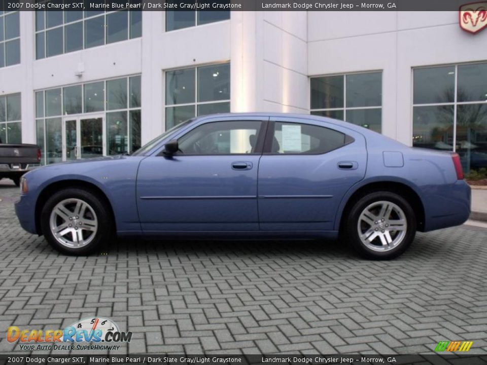 2007 Dodge Charger SXT Marine Blue Pearl / Dark Slate Gray/Light Graystone Photo #2