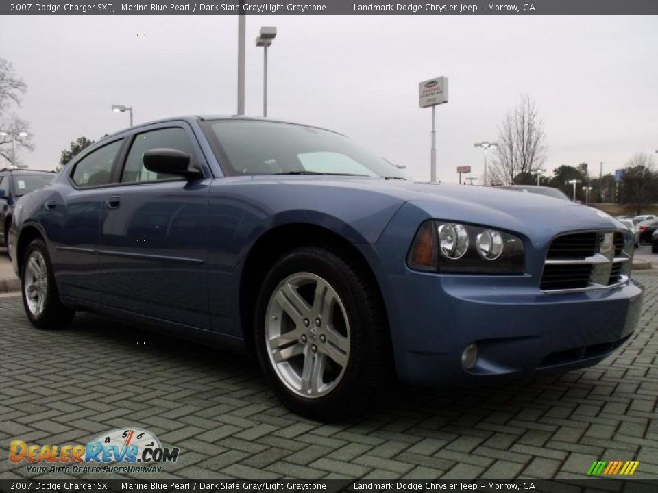 2007 Dodge Charger SXT Marine Blue Pearl / Dark Slate Gray/Light Graystone Photo #7
