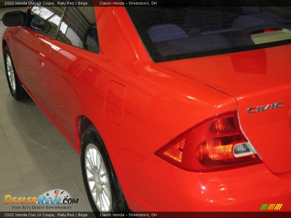 2002 Honda Civic LX Coupe Rally Red / Beige Photo #7