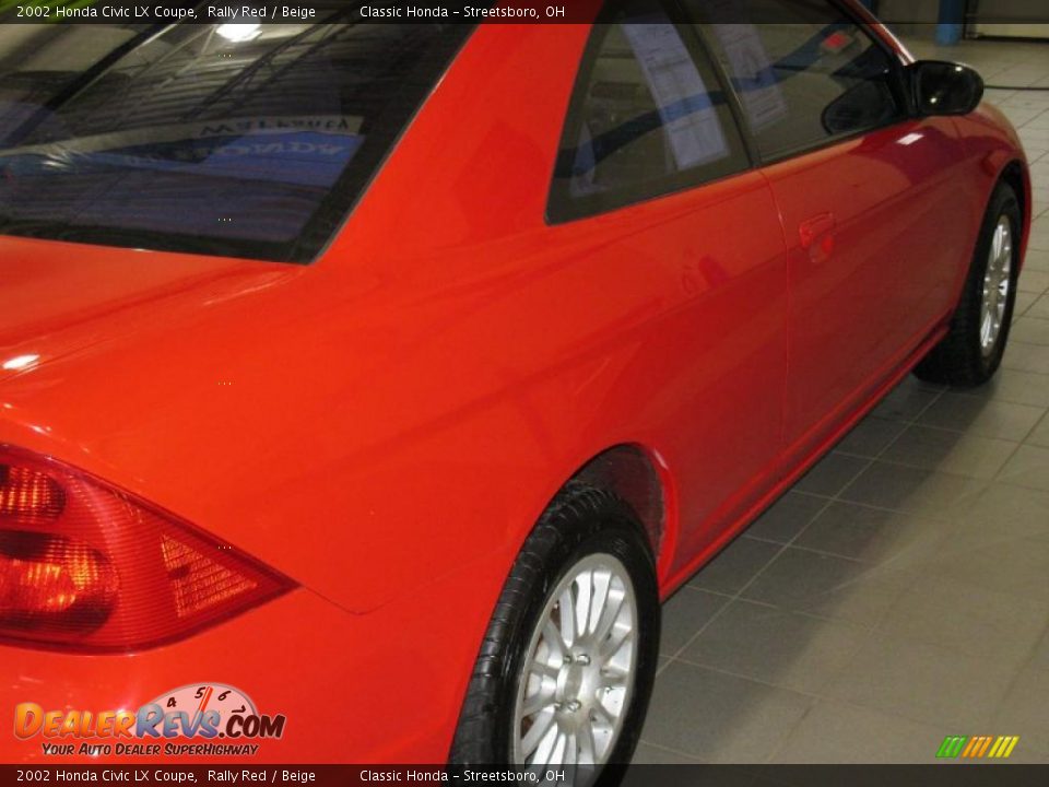 2002 Honda Civic LX Coupe Rally Red / Beige Photo #8