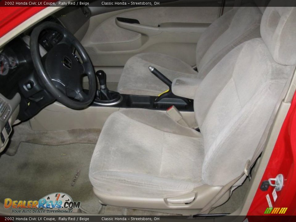 2002 Honda Civic LX Coupe Rally Red / Beige Photo #13