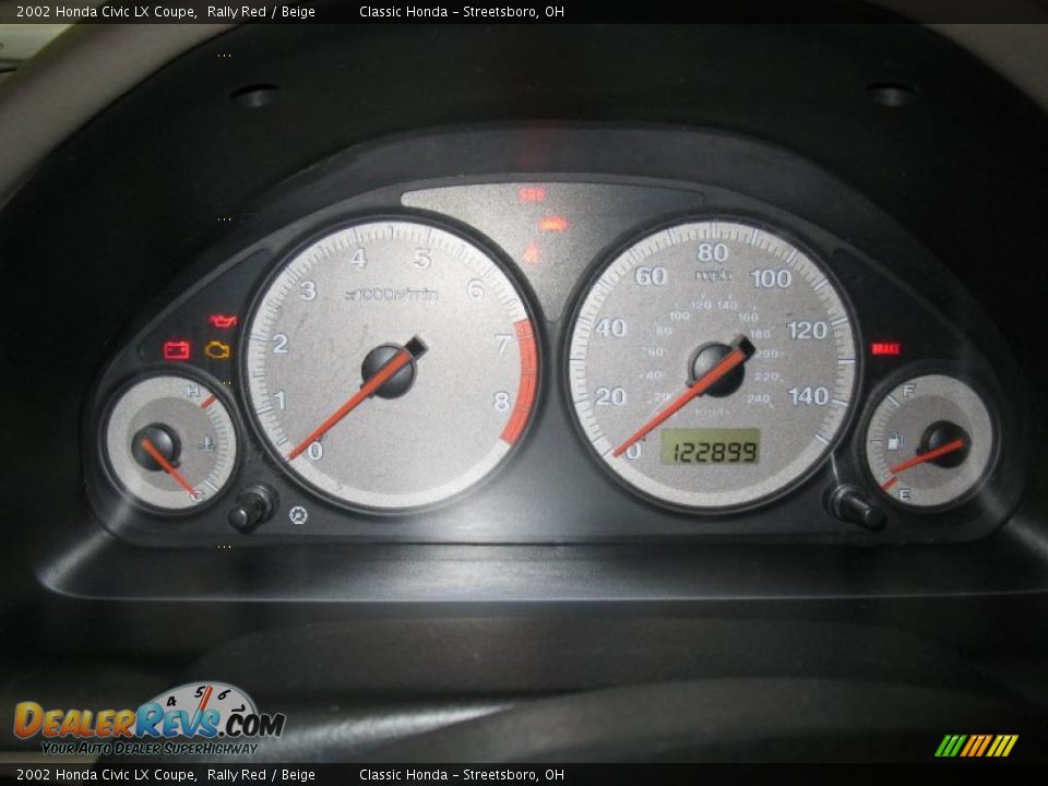 2002 Honda Civic LX Coupe Rally Red / Beige Photo #15