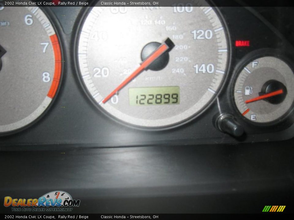2002 Honda Civic LX Coupe Rally Red / Beige Photo #16
