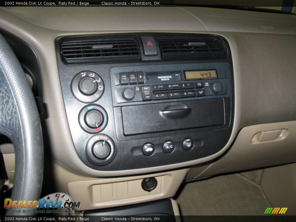 2002 Honda Civic LX Coupe Rally Red / Beige Photo #17