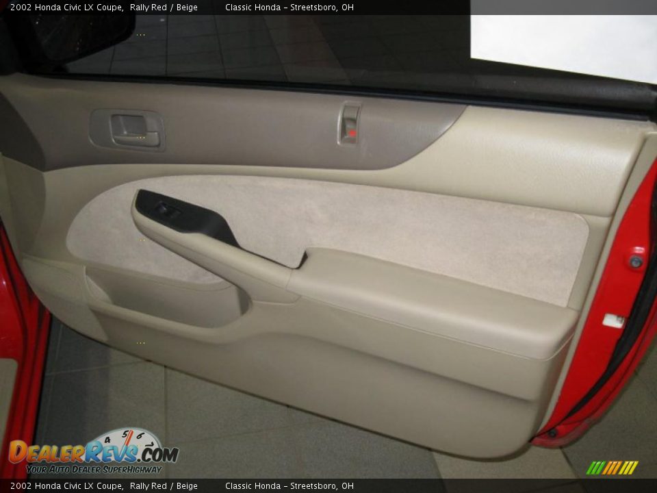 2002 Honda Civic LX Coupe Rally Red / Beige Photo #22
