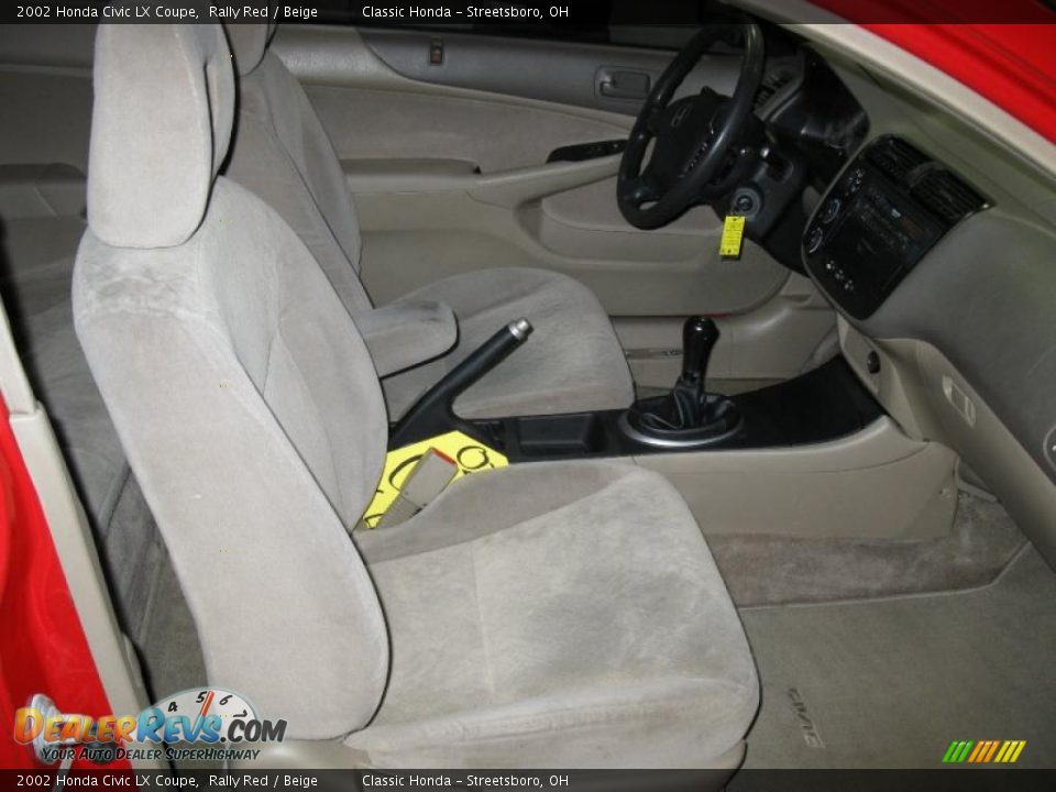 2002 Honda Civic LX Coupe Rally Red / Beige Photo #23
