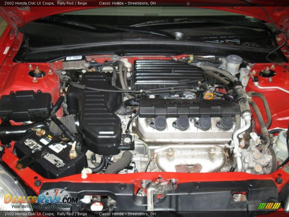 2002 Honda Civic LX Coupe Rally Red / Beige Photo #25