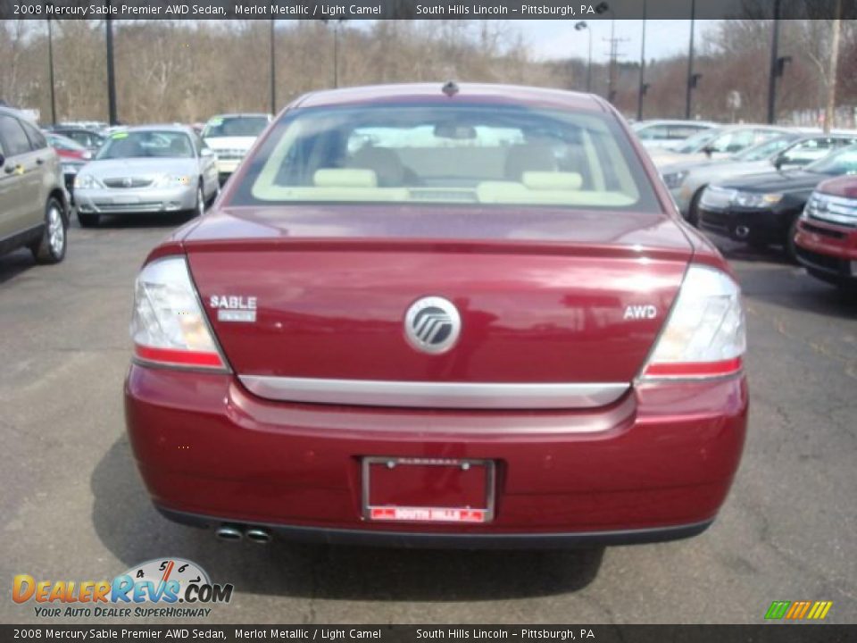 2008 Mercury Sable Premier AWD Sedan Merlot Metallic / Light Camel Photo #3