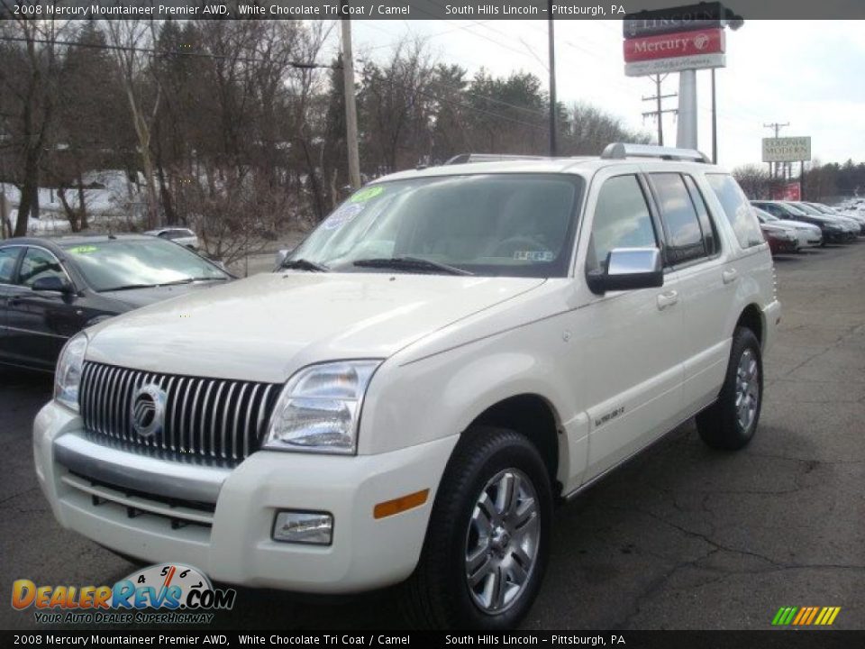 2008 Mercury Mountaineer Premier AWD White Chocolate Tri Coat / Camel Photo #1