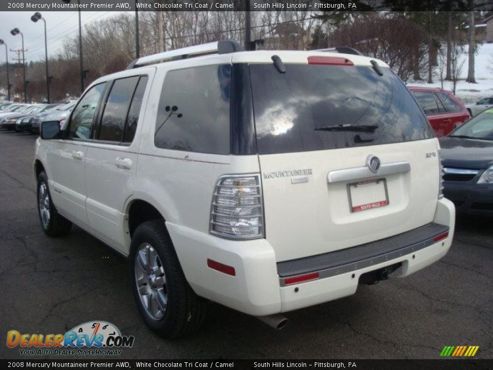 2008 Mercury Mountaineer Premier AWD White Chocolate Tri Coat / Camel Photo #2