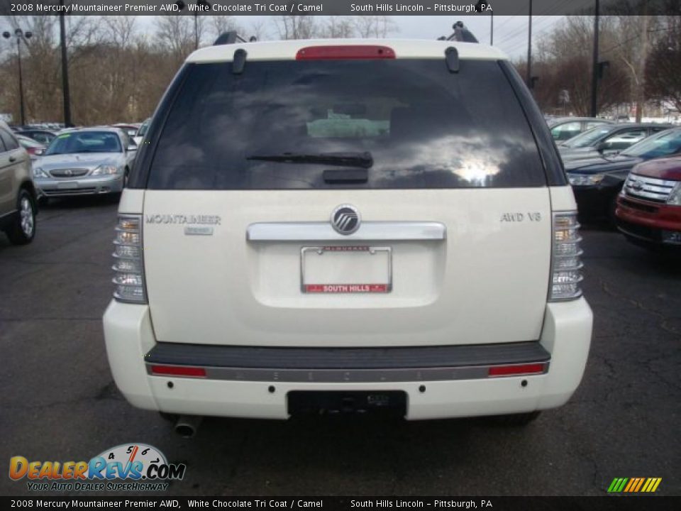 2008 Mercury Mountaineer Premier AWD White Chocolate Tri Coat / Camel Photo #3