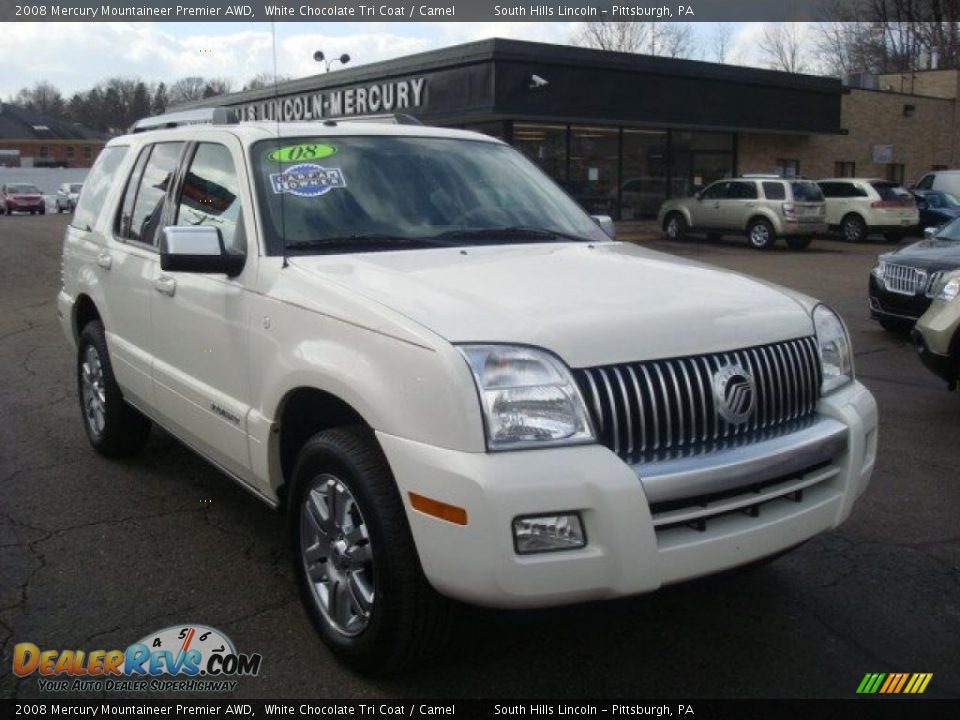 2008 Mercury Mountaineer Premier AWD White Chocolate Tri Coat / Camel Photo #5